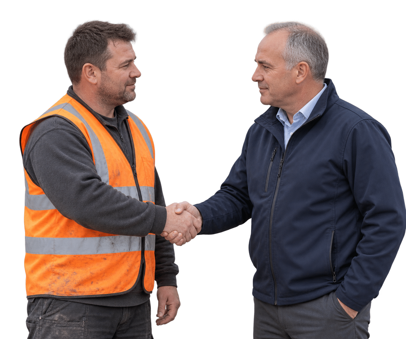 Illustration of a YRC worker shaking hands with a customer